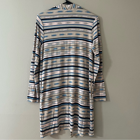Lands End Lightweight Long Striped Cardigan with Pockets - Small - Picture 10 of 15
